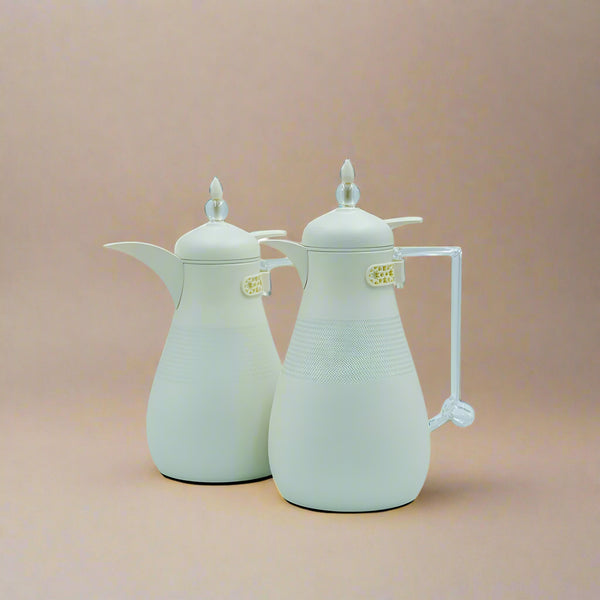 FG803A Vacuum Flask 2PC Set Pearl White Clear