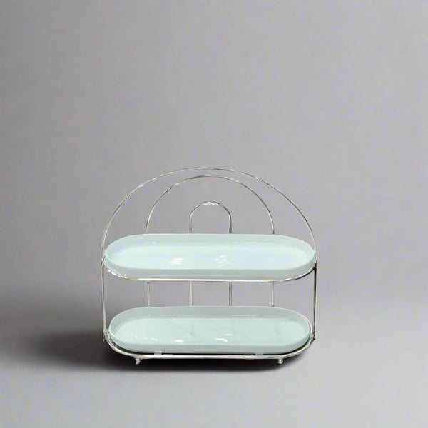 WB-1424 Cake Stand 2Layer Silver