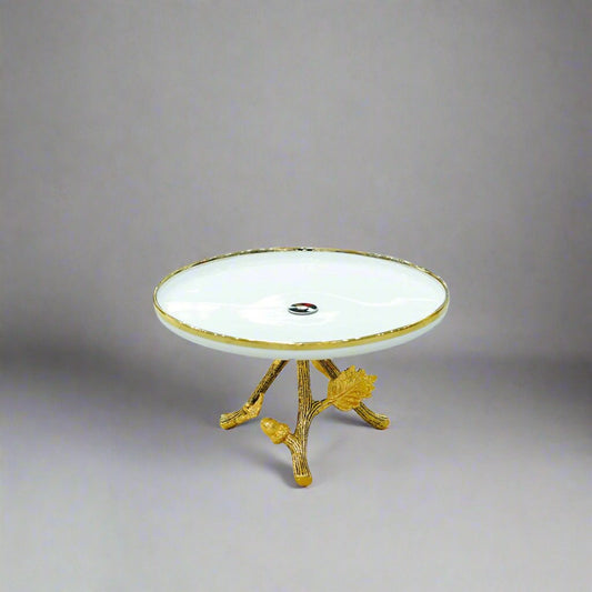 WB-1529 Cake Plate  With Stand Gold