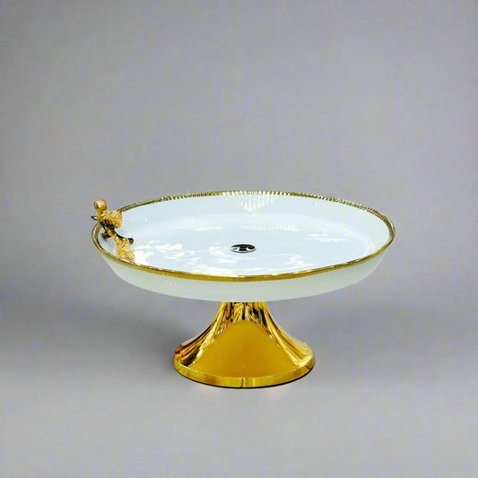 WB-1551 Cake Plate With Stand Gold