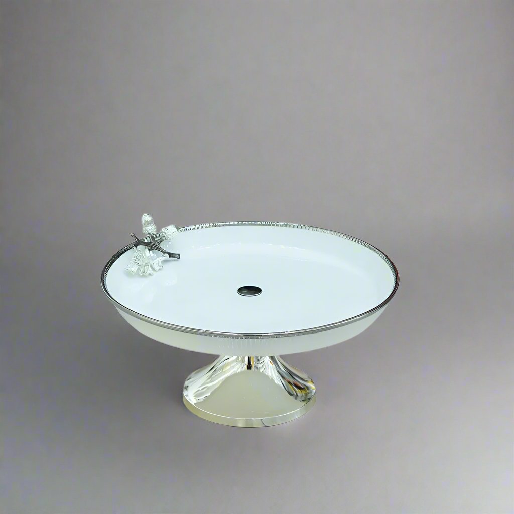 WB-1552 Cake Plate  With Stand Silver