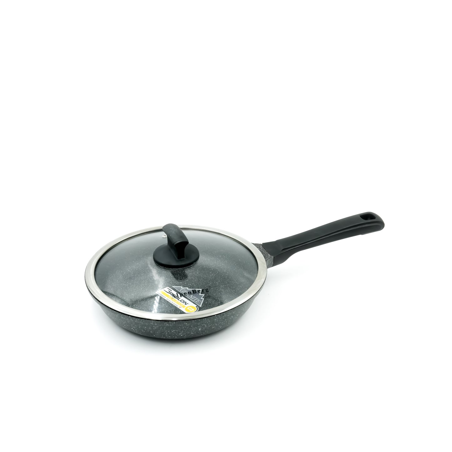 GV-352 Cookware Set 8-Piece – Dark Grey Granite Finish - Non-Stick Durable Pots and Pans with Glass Lids for Everyday Cooking
