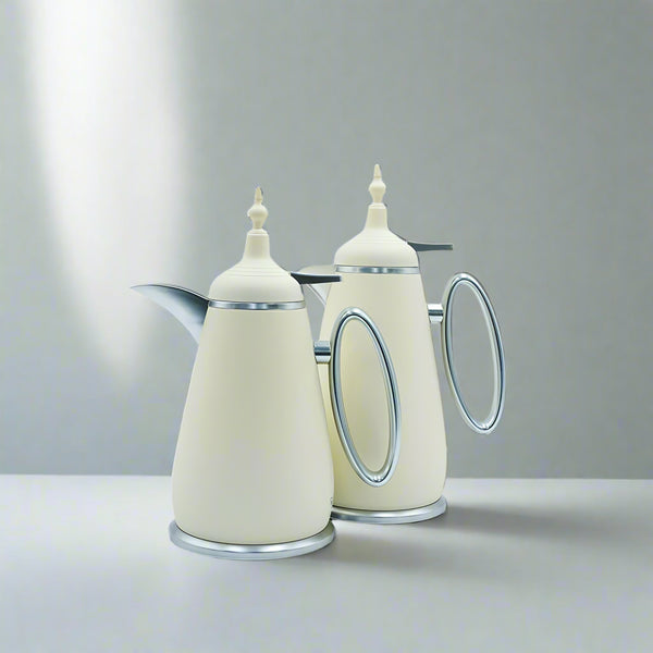 UOP Vacuum Flask 2PC Set Beige Matt Silver