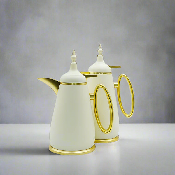 Uop Vacuum Flask Beige Matt Gold 2PC Set
