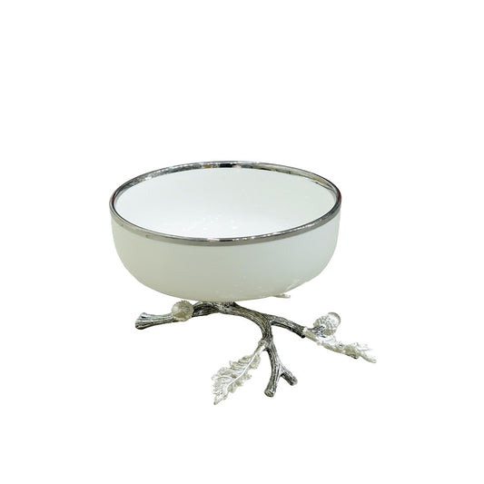 WB-1519 Ceramic Fruit Stand Silver Edge