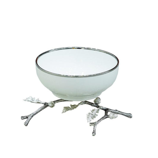 WB-1520 Ceramic Fruit Stand Silver Edge