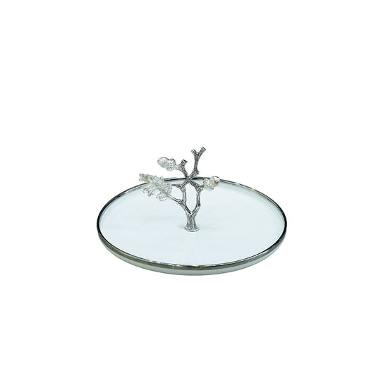 WB-1503 Cake Plate  With Stand Silver