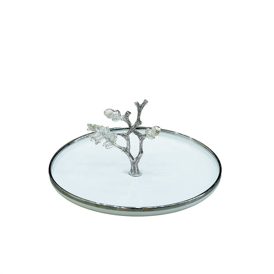 WB-1504 Cake Plate  With Stand Silver