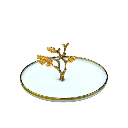 WB-1502Cake Plate Gold With Stand