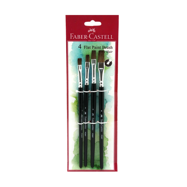FCIN115402 – Faber-Castell Pony Hair Flat Paint Brush – 4-Piece Set