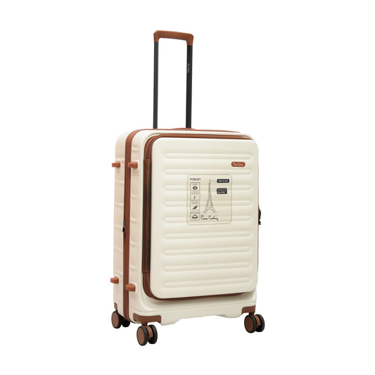 PC86321A-3T – Pierre Cardin Trolley Bag with TSA Lock & 360° Spinner Wheels – White – Available in 20", 26", 30"