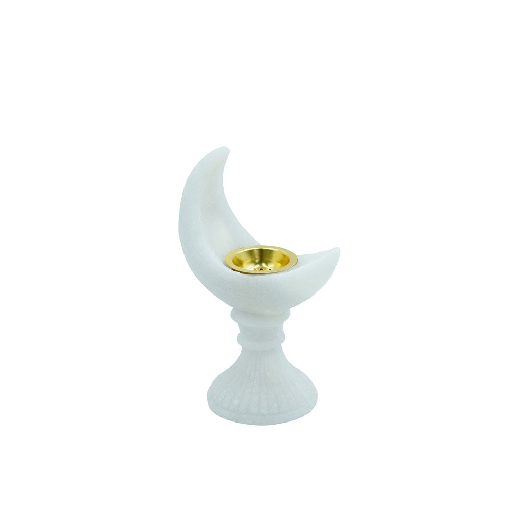 LY244805-C Burner With Crescent Stand Marble, Ramadan Decor