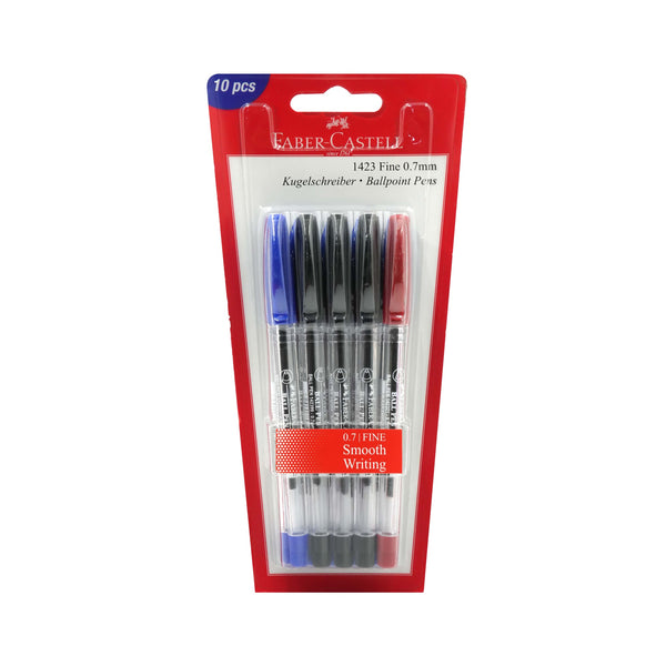 FCIN1423A-10 – Faber-Castell 1423 Fine Ballpoint Pen 10pcs – 0.7mm