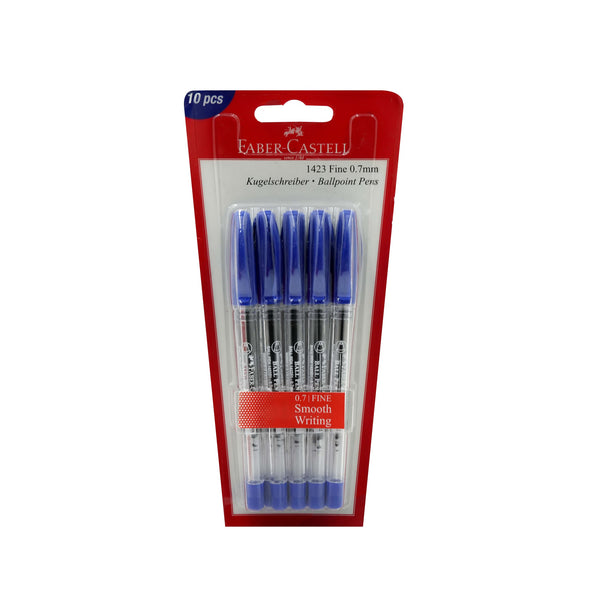142351-10 – Faber-Castell Ball Pen 0.7mm Blue – 10pcs Pack