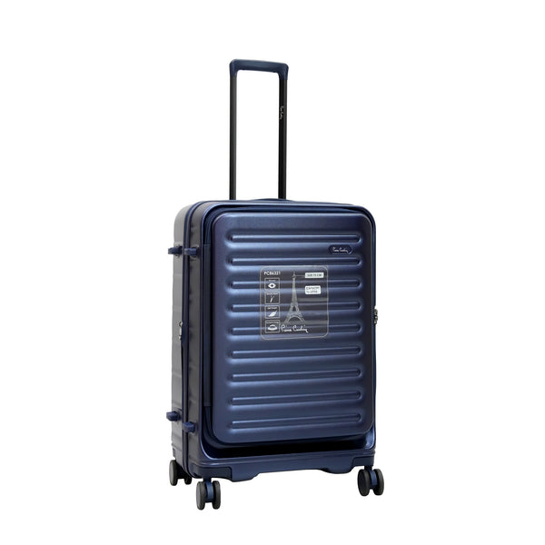 PC86321A-3T – Pierre Cardin Trolley Bag with TSA Lock & 360° Spinner Wheels – Navy – Available in 20", 26", 30"