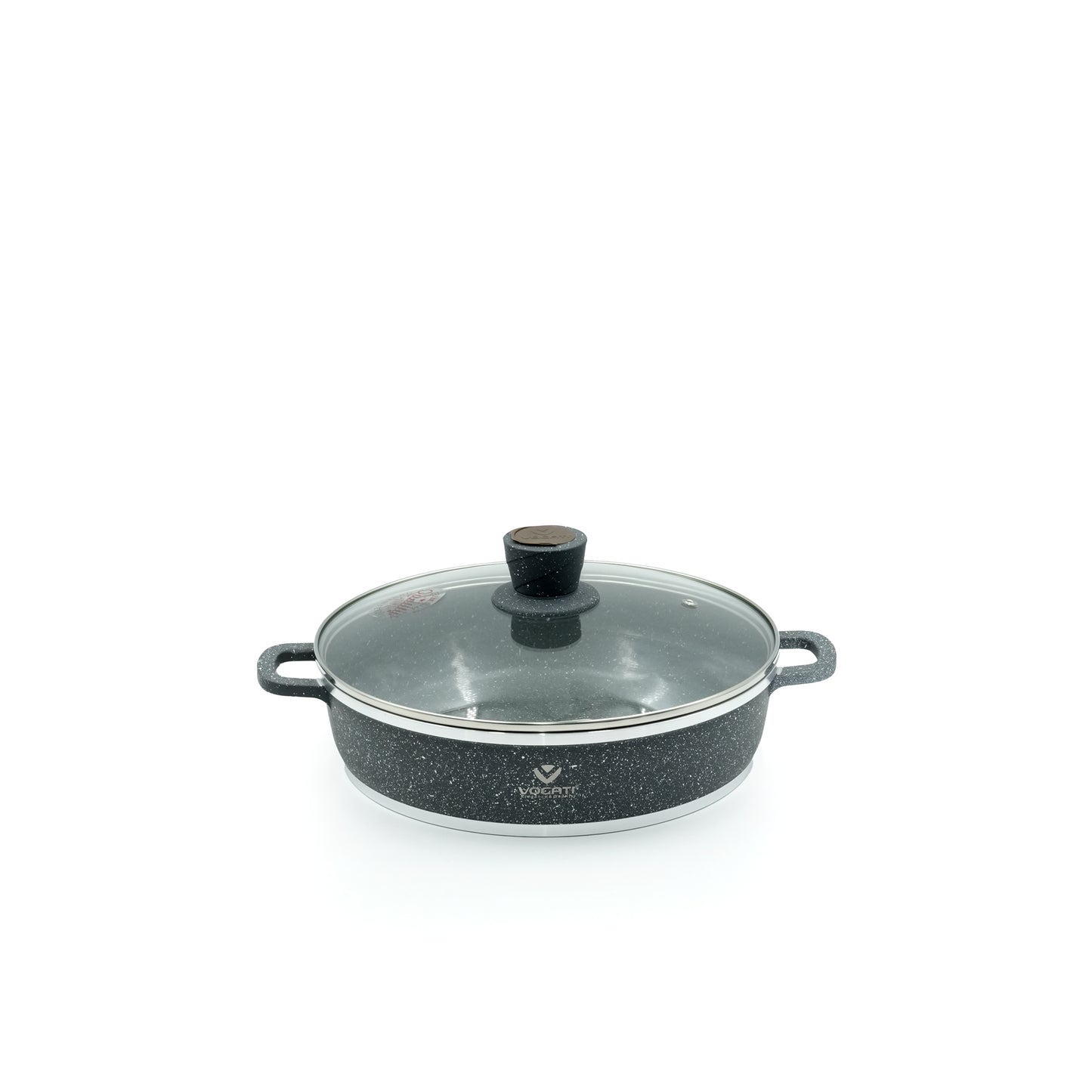 CSG-2SET Cookware Set 10-Piece – Premium Black Speckled Granite Finish – Non-Stick Casserole Pots with Tempered Glass Lids for Everyday Cooking