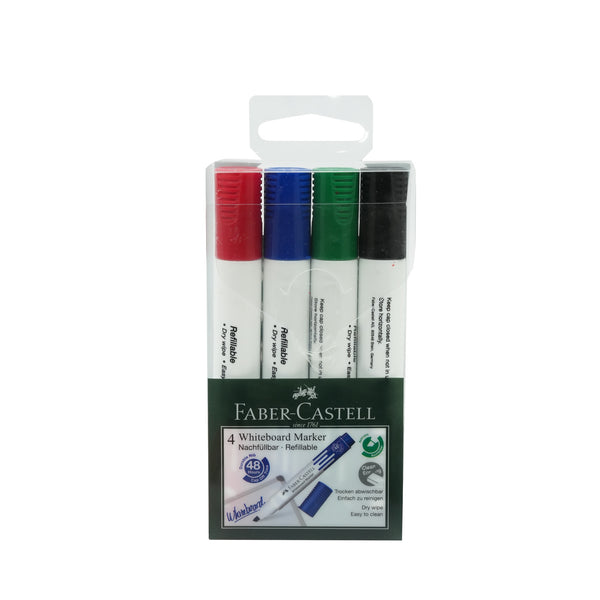 FCM253960 Faber-Castell Whiteboard Marker – 4 Pieces – Refillable & Dry Wipe