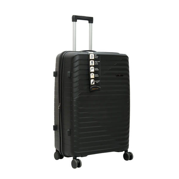 HT-M6886 – HT Trolley Case with TSA Lock, USB Port & 360° Spinner Wheels – Black – Available in 20", 28", 32