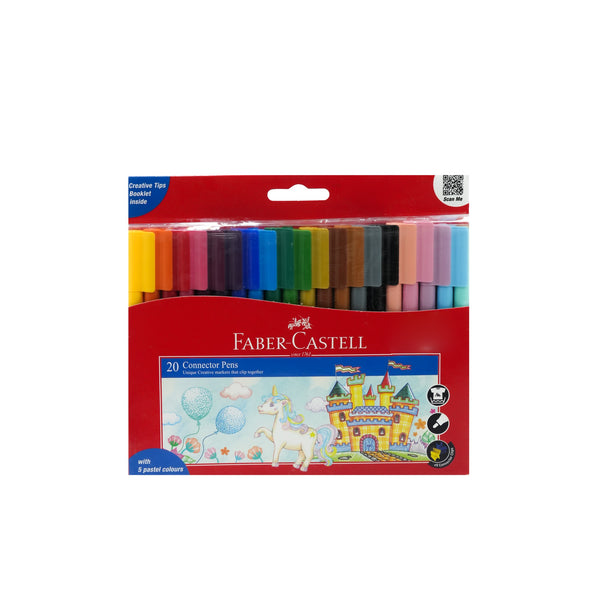 FCI155036 – Faber-Castell Connector Felt Pens – 20 Colours