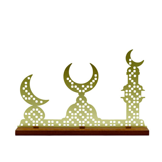 1268-119 Ramadan Crescent & Minaret  Gold 20CM