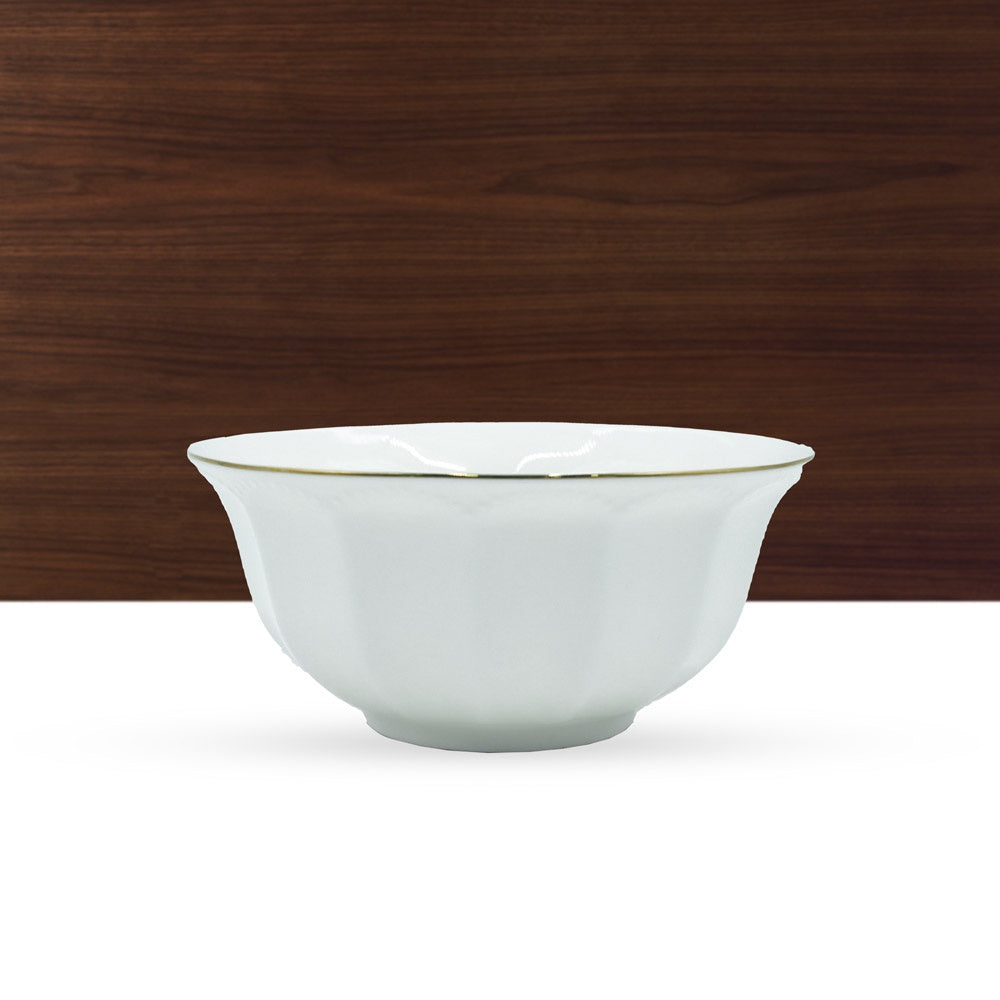 GL-229 Ceramic Bowl White With Gold Rim