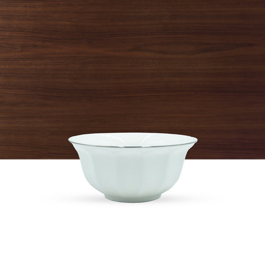 GL-286 Ceramic Bowl White With Silver Rim