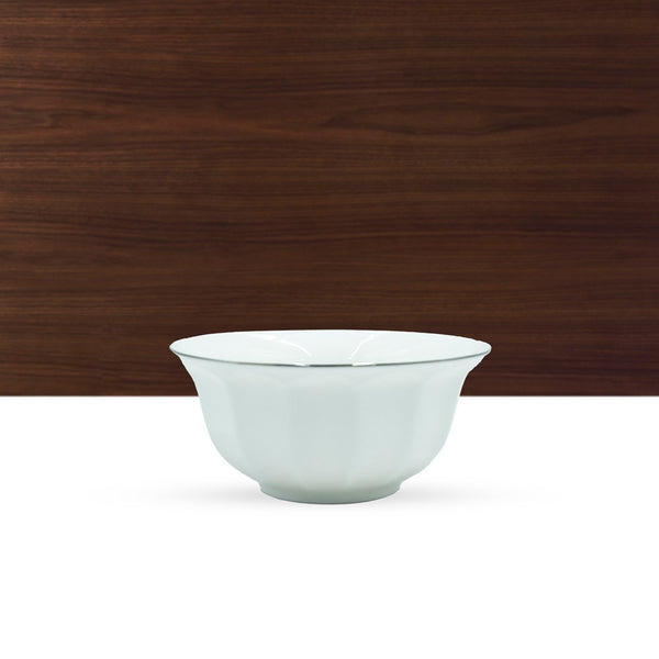 GL-286 Ceramic Bowl White With Silver Rim