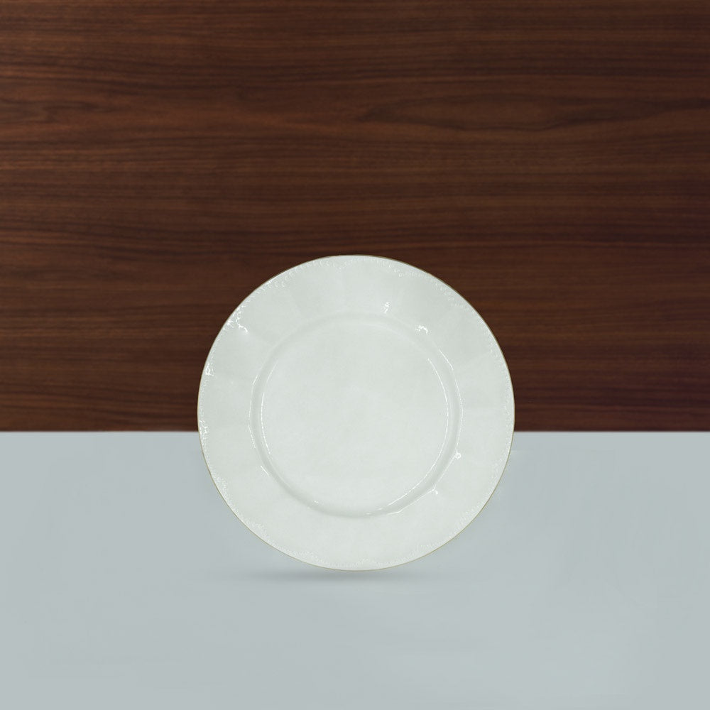 Gl-221 Ceramic Plate White With Gold Rim