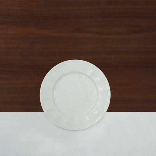 GL-285 Ceramic Plate White With Silver Rim