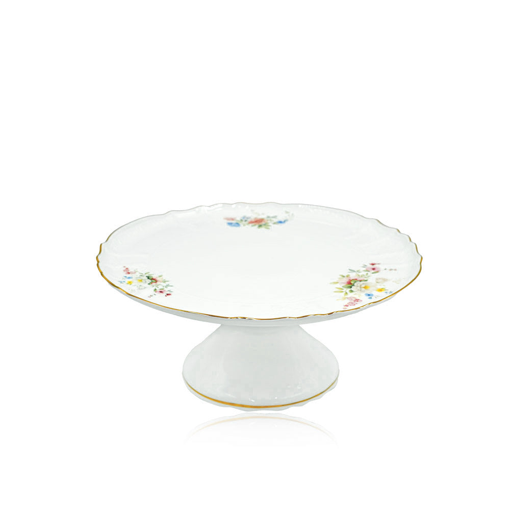 SR-015 Cake Plate With Gold Rim 31CM