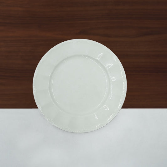 GL-283 Ceramic Plate White With Silver Rim