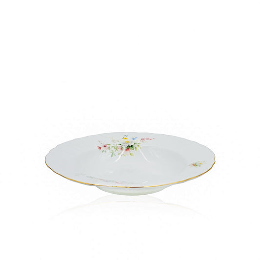 SR-004 Soup Plate With Gold Rim 9"