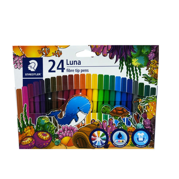 327-LWP24LUNA Staedtler Luna Fibre Tip Pens – 24 Colours Set