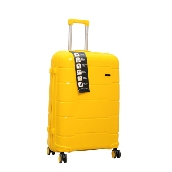 HT-6910 – HT Trolley Case with TSA Lock & 360° Spinner Wheels – Yellow – Available in 13", 20", 24", 28"