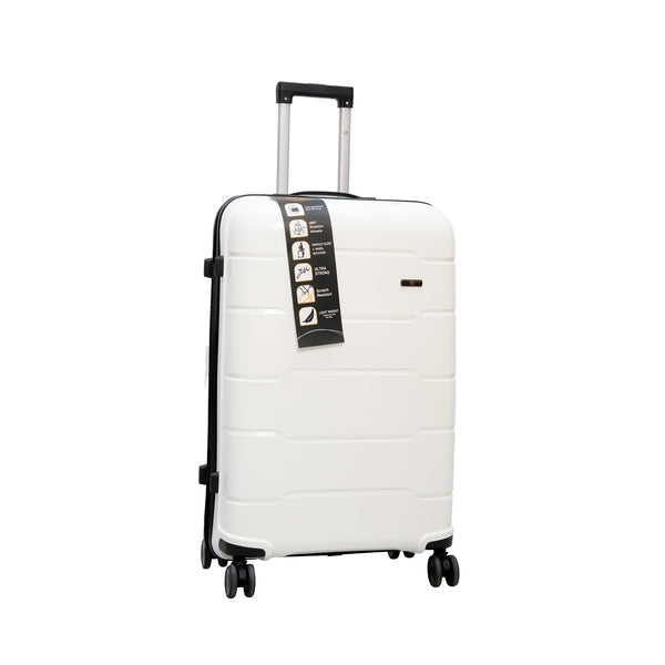 HT-6910 – HT Trolley Case with TSA Lock & 360° Spinner Wheels – White – Available in 13", 20", 24", 28"