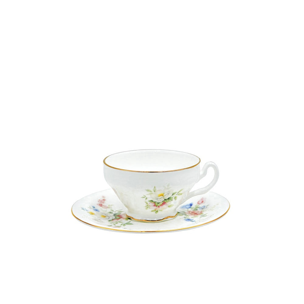 SR-007  Milk Cup & Saucer Set With Gold Ring 12 pcs