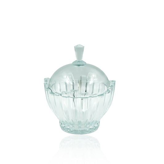 ISF-120 Glass Bowl with Lid – 1100cc Capacity, 172mm Diameter, 202mm Height – Durable Clear Glass Storage Container