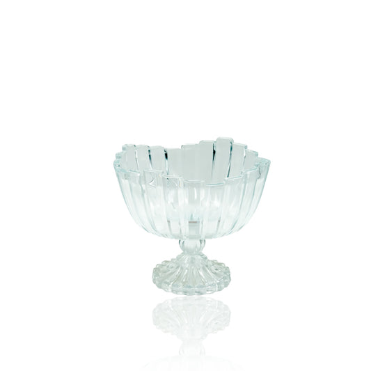 ISF-982 Glass Fruit Bowl – 2400cc Capacity, 240mm Diameter, 200mm Height – Elegant Clear Pedestal Bowl for Serving Fruits, Sweets, and Snacks