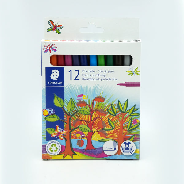 ST-325-C12 Staedtler Fibre-Tip Colouring Pens – 12 Colours Cardboard Set