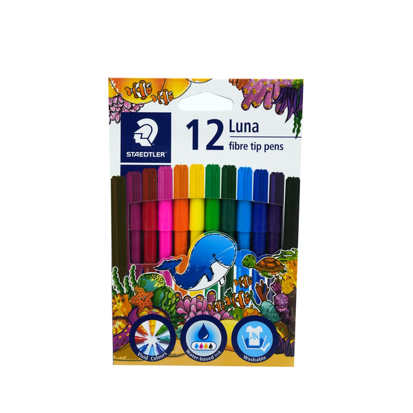 327-LWP12 Staedtler Luna Fibre Tip Pen Set – 12 Colours