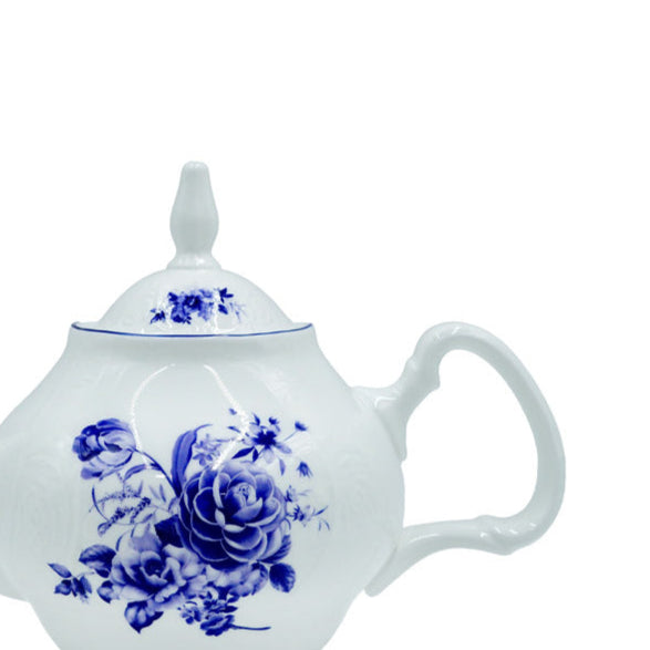 SNZ-017 Tea Pot With Blue Rim1200ML