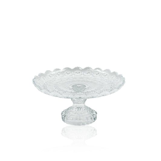 9671706 SK09672602W  Glass Fruit Bowl with Stand – 30cm Diameter × 12cm Height – Elegant Clear Pedestal Bowl for Serving Fruits, Sweets, and Desserts