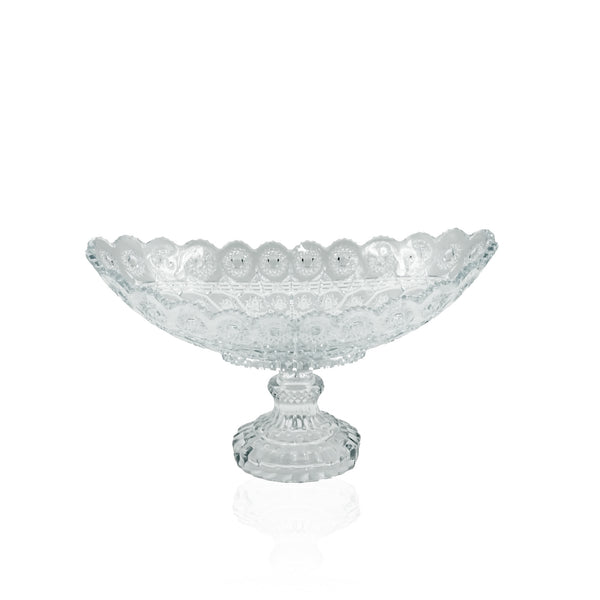 9672402  SK09672402W  Oval Glass Fruit Bowl – 36cm x 23cm – Elegant Clear Glass Serving Bowl for Fruits, Snacks, and Decorative Display