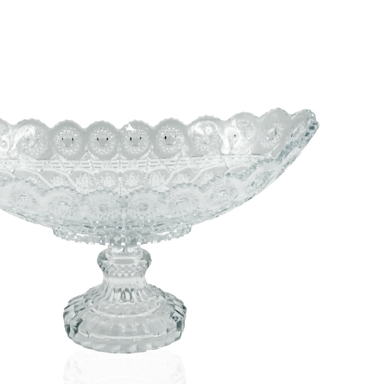 9672402  SK09672402W  Oval Glass Fruit Bowl – 36cm x 23cm – Elegant Clear Glass Serving Bowl for Fruits, Snacks, and Decorative Display