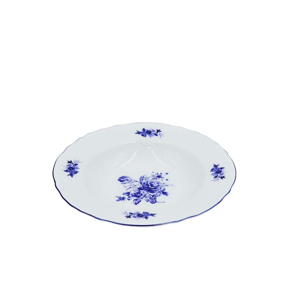 SNZ-014 Soup Plate  With Blue Rim 10"