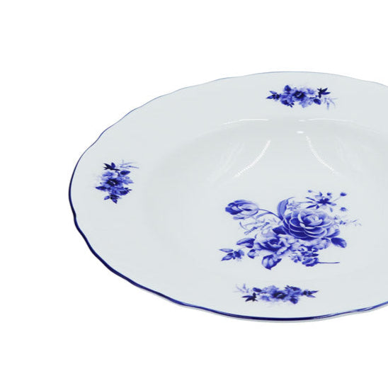 SNZ-014 Soup Plate  With Blue Rim 10"