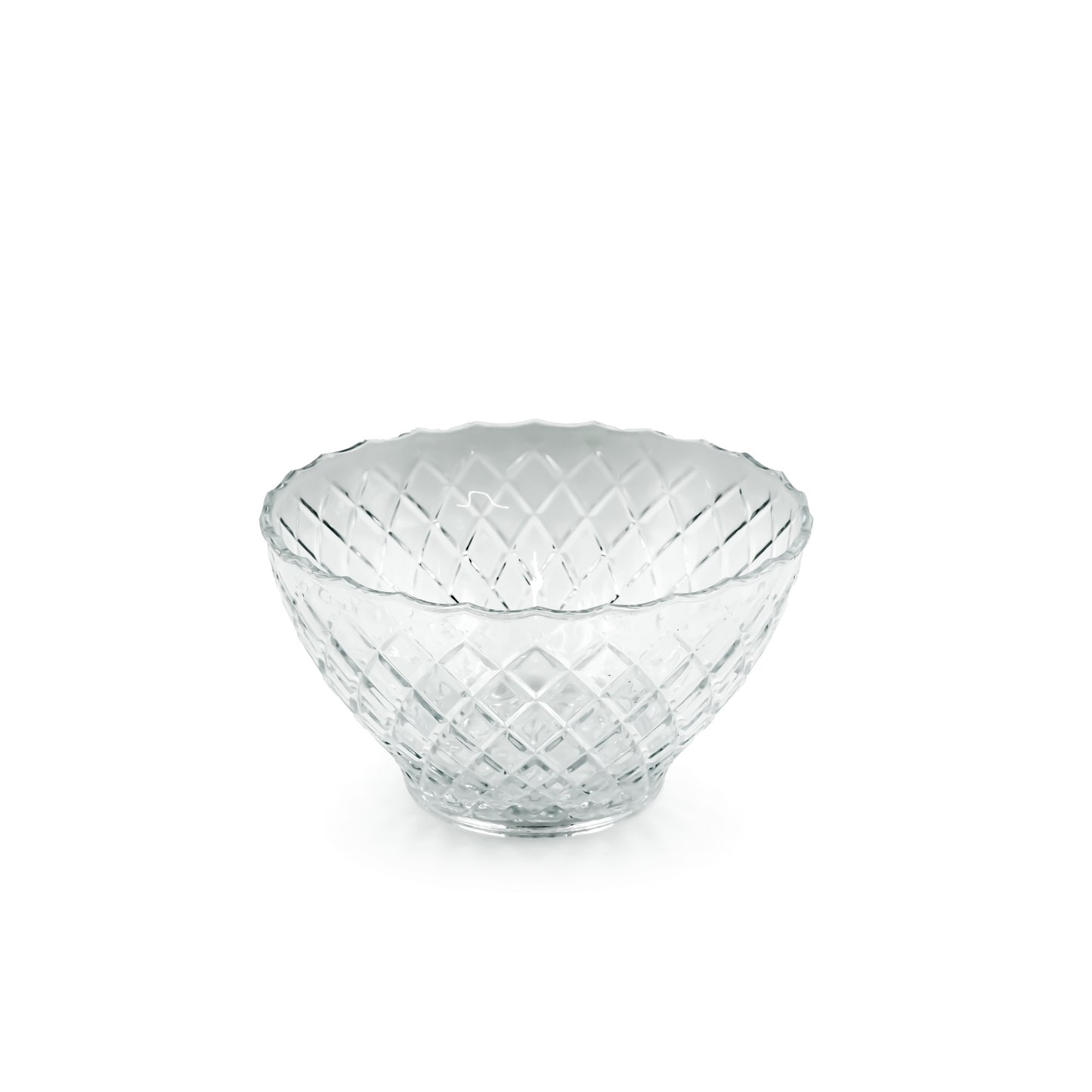 NB7356GCL Michele Glass Fruit Bowl – 3000cc Capacity – Elegant Textured Clear Glass Bowl for Serving Nuts, Fruits, and Snacks