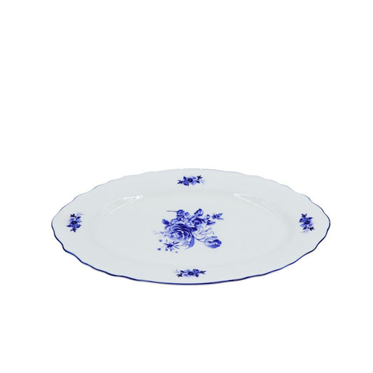 SNZ-007 Oval Plate With  Blue Rim14"