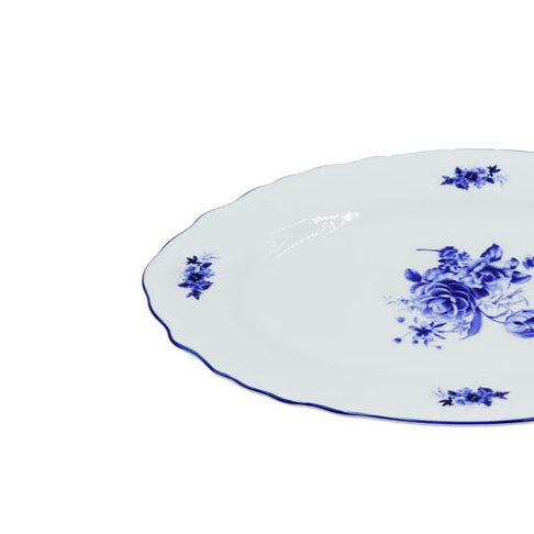 SNZ-007 Oval Plate With  Blue Rim14"