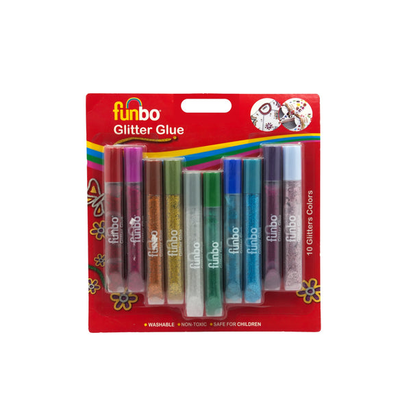 FO-GG-10125 Funbo Glitter Glue Set – 10 Colours
